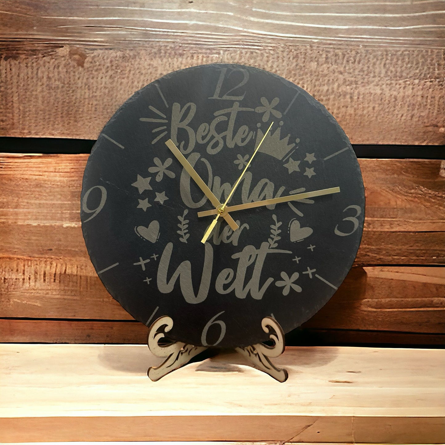 Slate clock "Deer"
