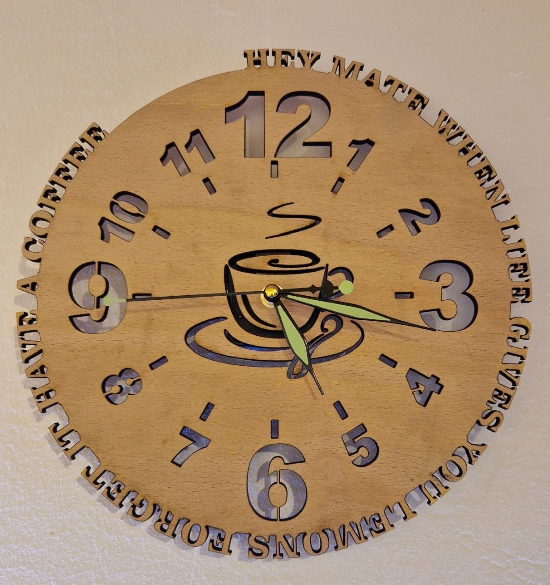wood clock perch