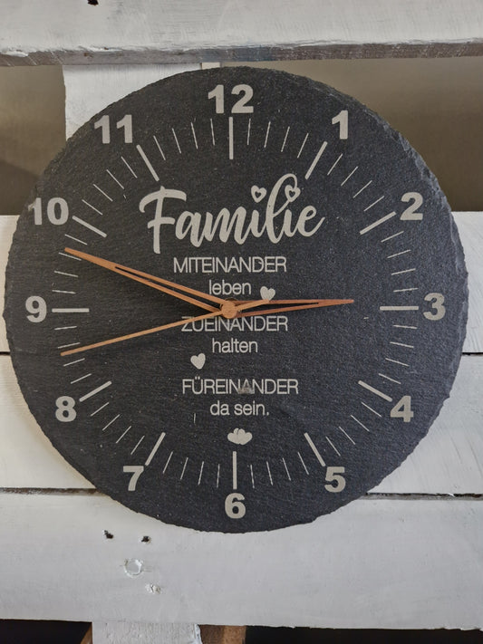 Schiefer Uhr Familie ....