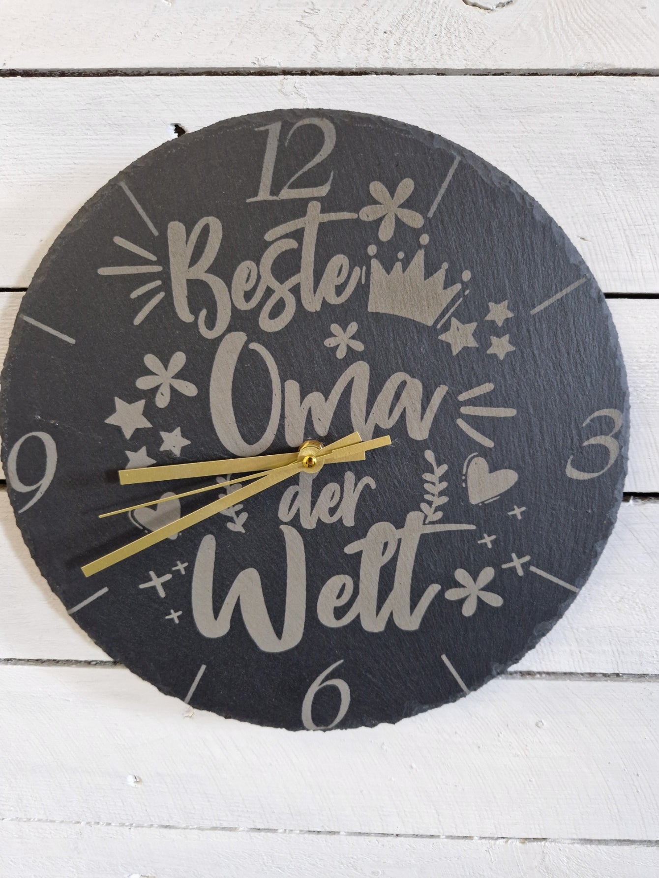Slate clock "Deer"