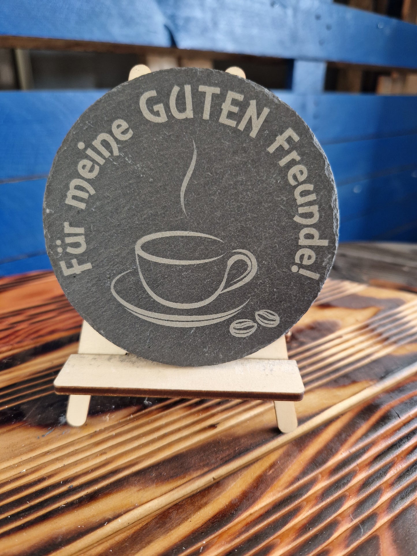 Schieferuntersetzer "Für meine guten Freunde!"