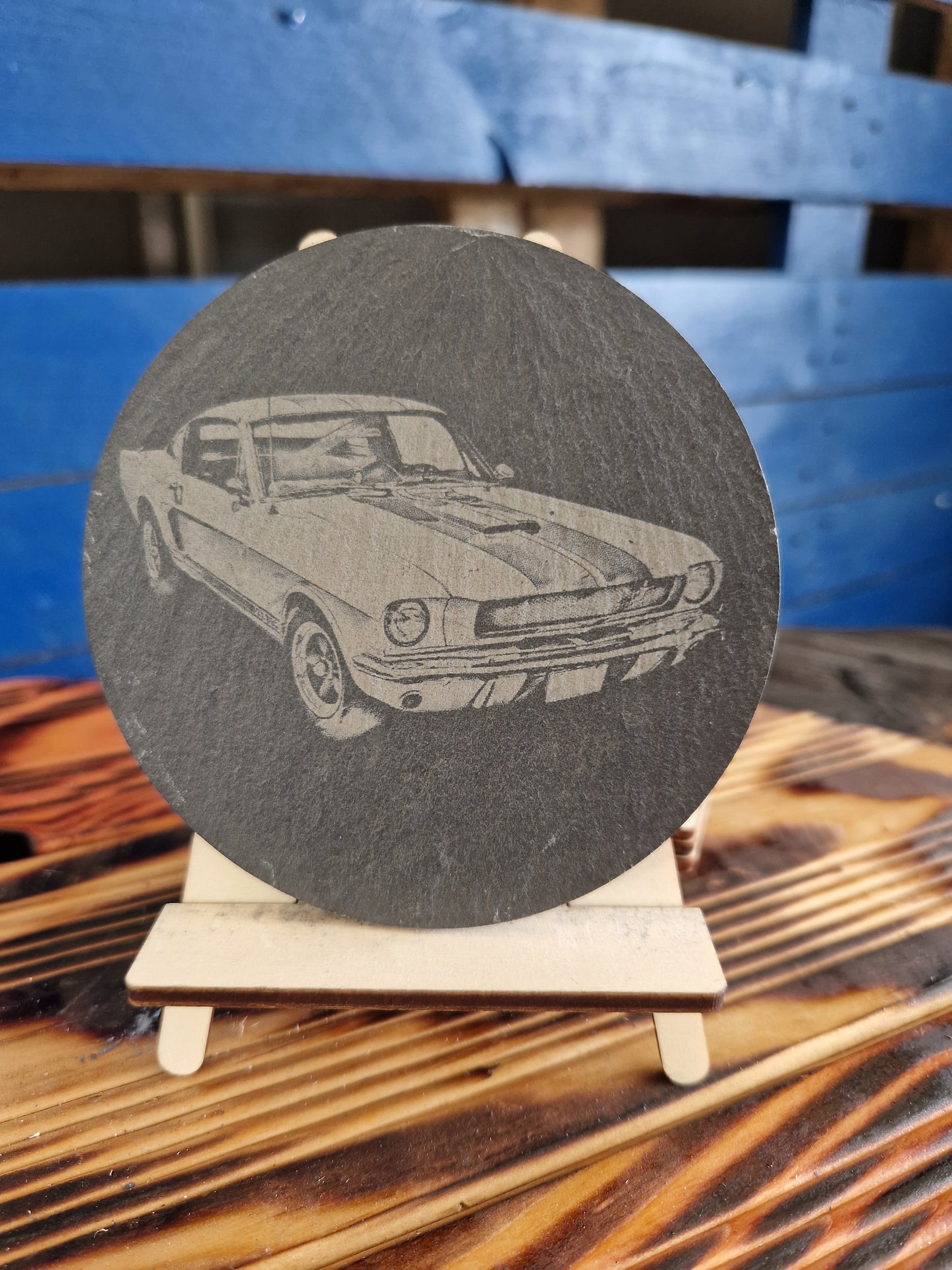 Slate coaster Mustang