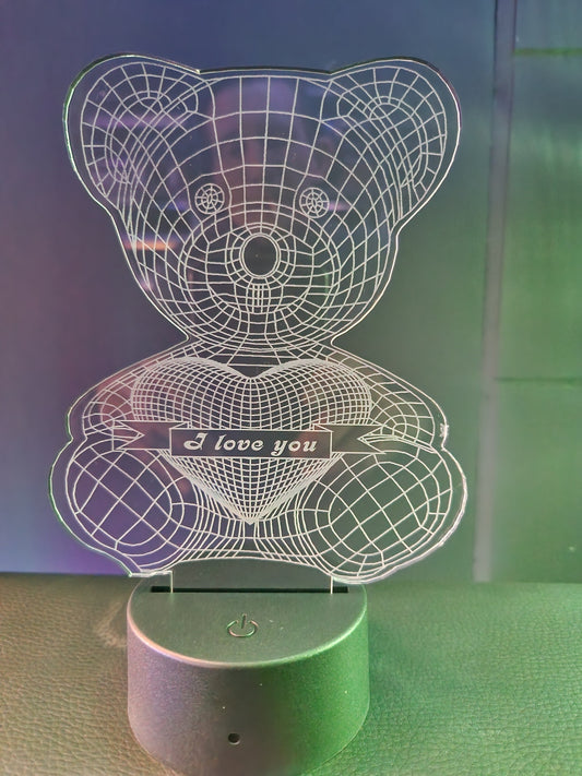 Nachtlicht I Love You Bär 3D