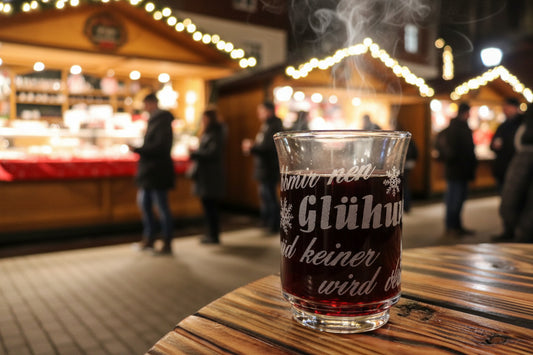 Glühweinglas mit Spruch"Gib mir nen Glühwein und keiner wird verletzt! "