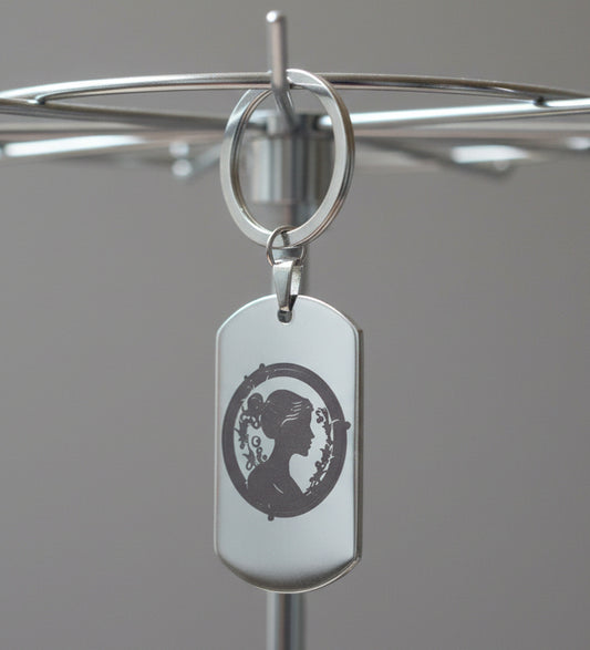 Edelstahlschlüsselanhänger mit Wunschmotiv und Personalisierung