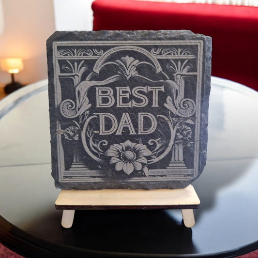 Schiefer Untersetzer Best Dad 3D