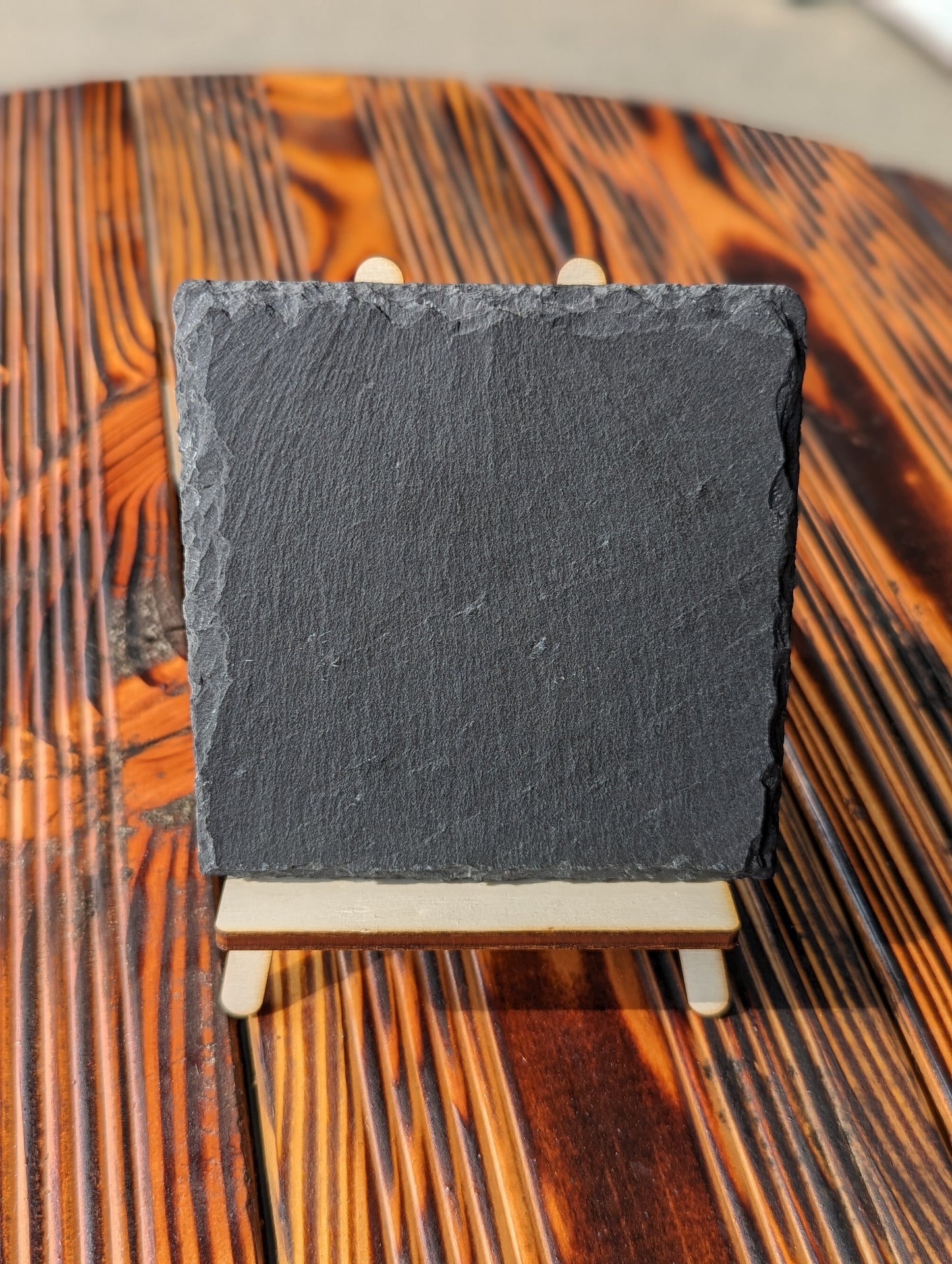 Slate coaster USA skull