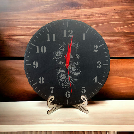 Schiefer Uhr Würfel - Karten