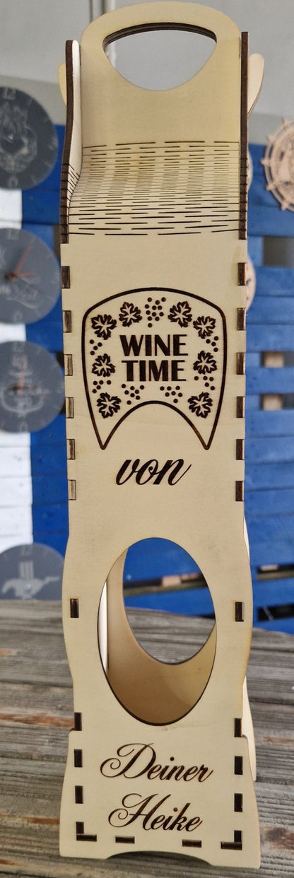 Weinverpackung aus Holz" mit Personalisierung "
