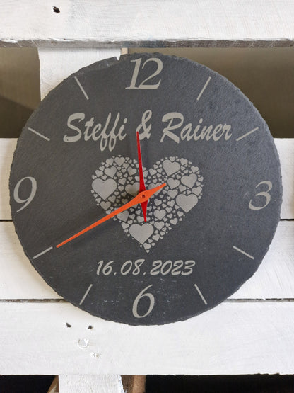 Slate clock "Deer"