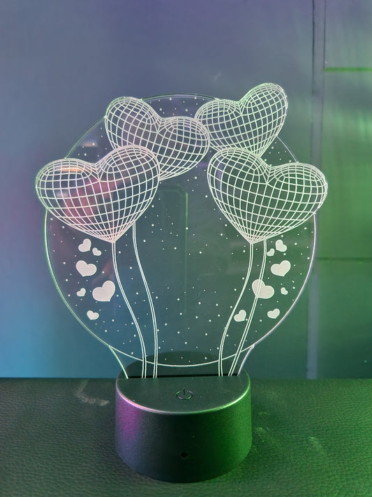 Night light heart balloons 