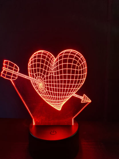 Night light heart with arrow 