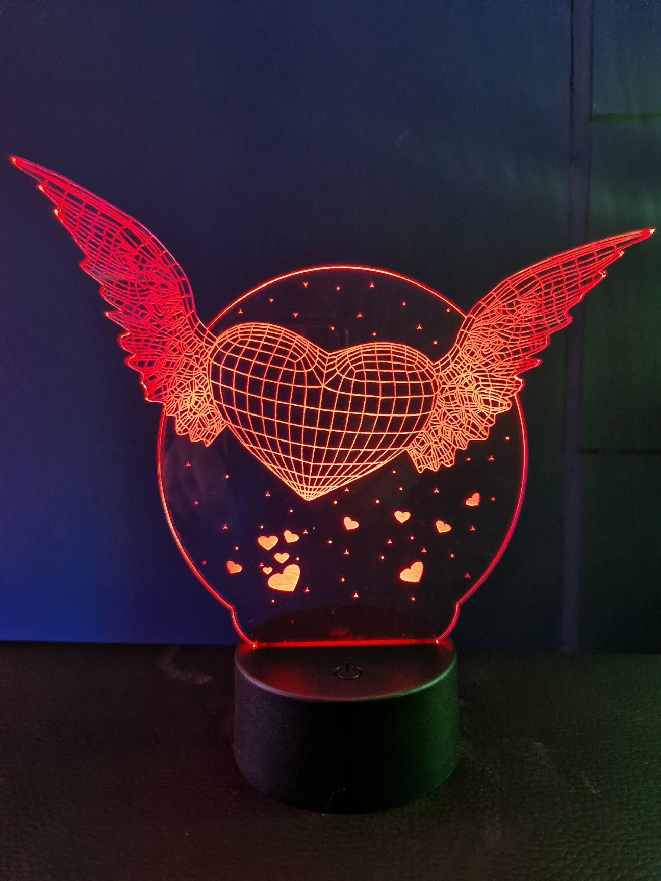 Nachtlicht Fliegendes Herz 3D