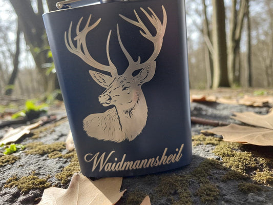 Flachmann mit Gravur Waidmannsheil