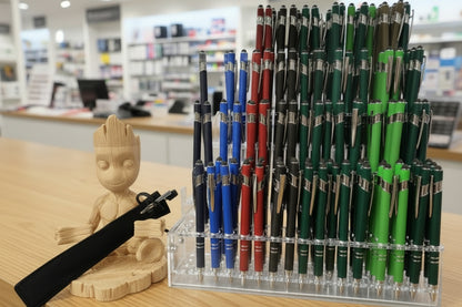 Personalisierte Stylus Kugelschreiber – 2-in-1 + Schwarze Seidentasche 50 Stück