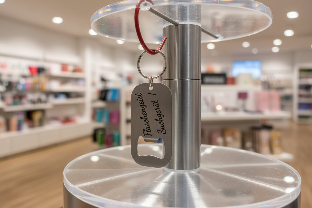 Flaschenöffner " Flaschengeist Suchgerät " Edelstahl