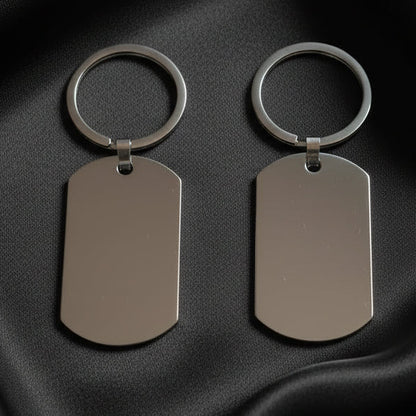 Edelstahlschlüsselanhänger mit Wunschmotiv und Personalisierung