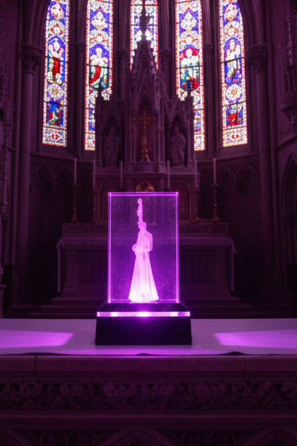 K9 Crystal " Hochzeit " – 3D Lasergravur mit LED Sockel