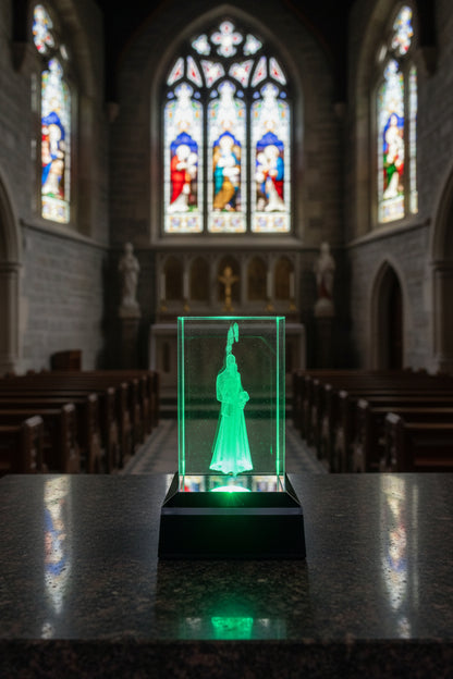 K9 Crystal " Hochzeit " – 3D Lasergravur mit LED Sockel