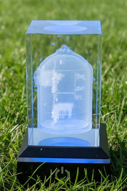 K9 Crystal "Bienenkorb " – 3D Lasergravur mit LED Sockel