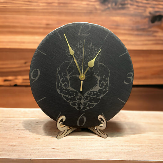 Slate clock "Deer"