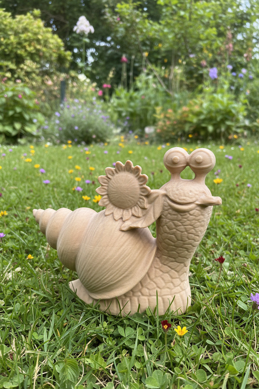 Schnecke mit Sonnenblume