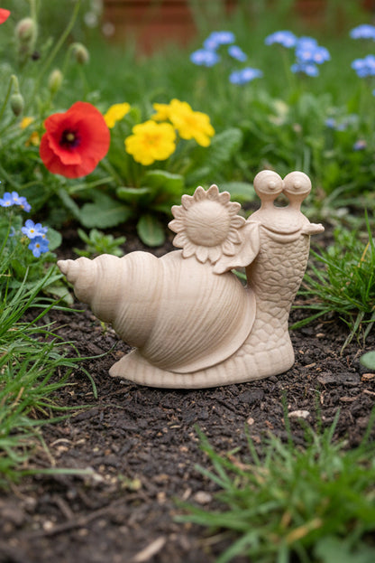 Schnecke mit Sonnenblume