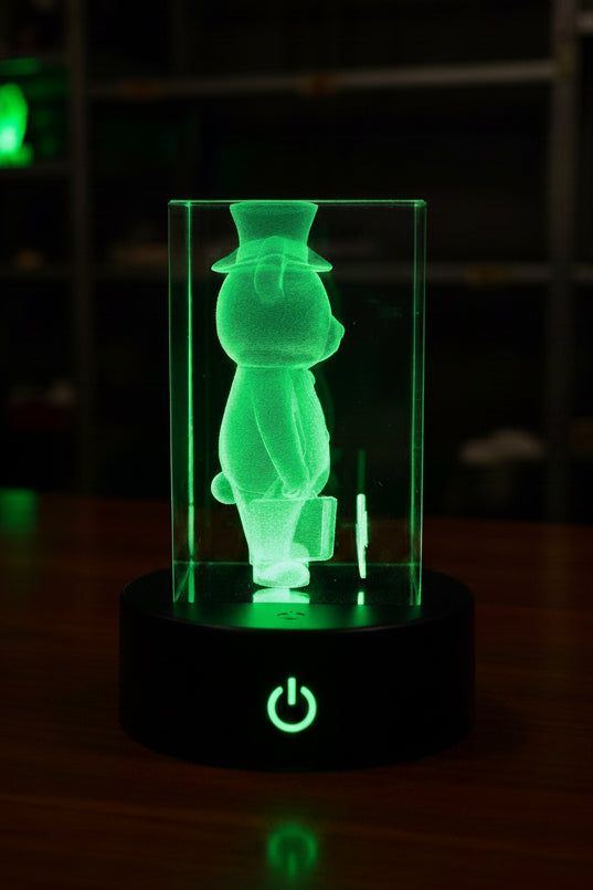 K9 Crystal "Bester Papa der Welt" – 3D Lasergravur mit LED Sockel