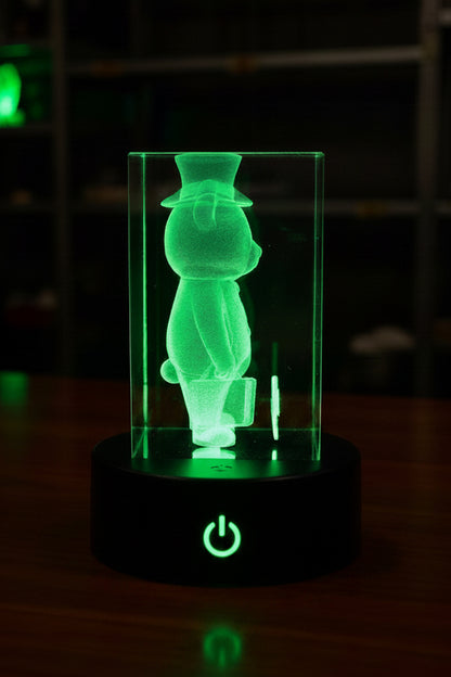 K9 Crystal "Bester Papa der Welt" – 3D Lasergravur mit LED Sockel
