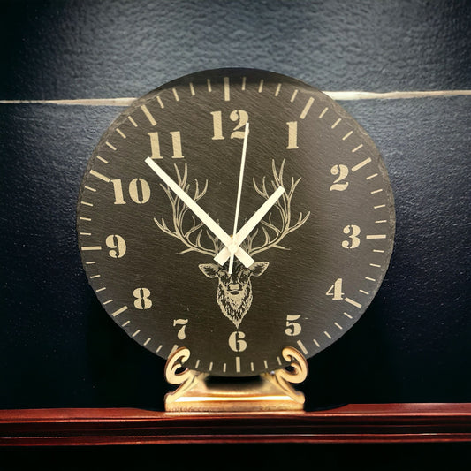 Slate clock "Deer"