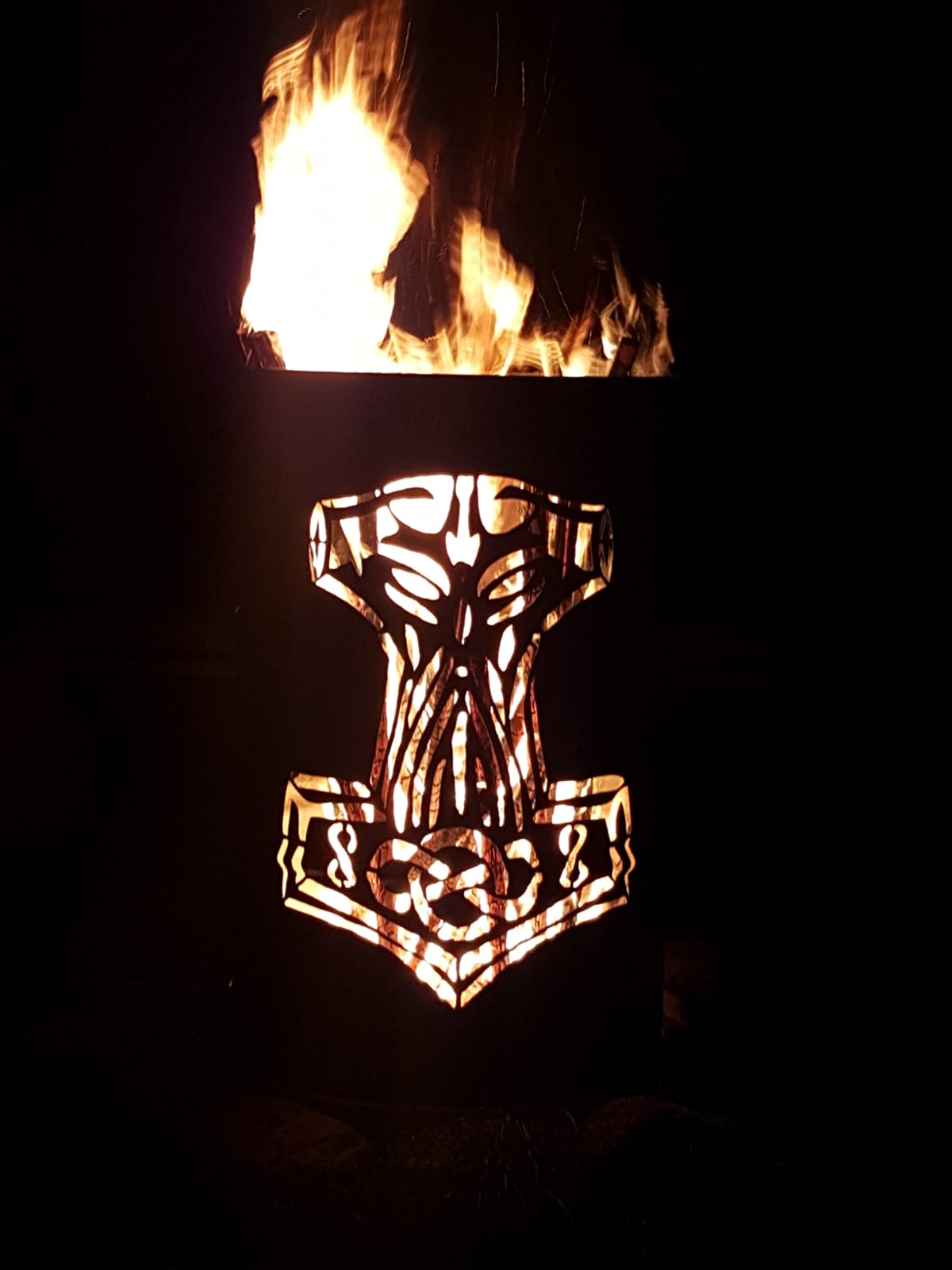 Fire barrel Thor's hammer