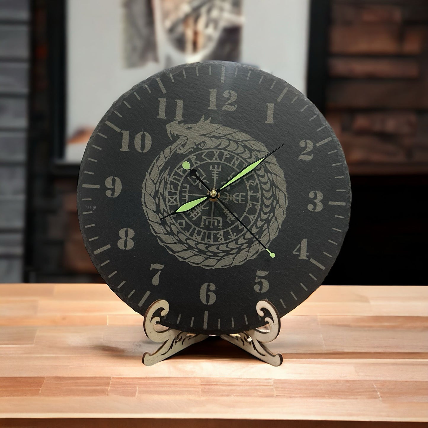 Slate clock "Deer"