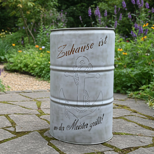 Feuertonne Zuhause ist wo der Meister grillt