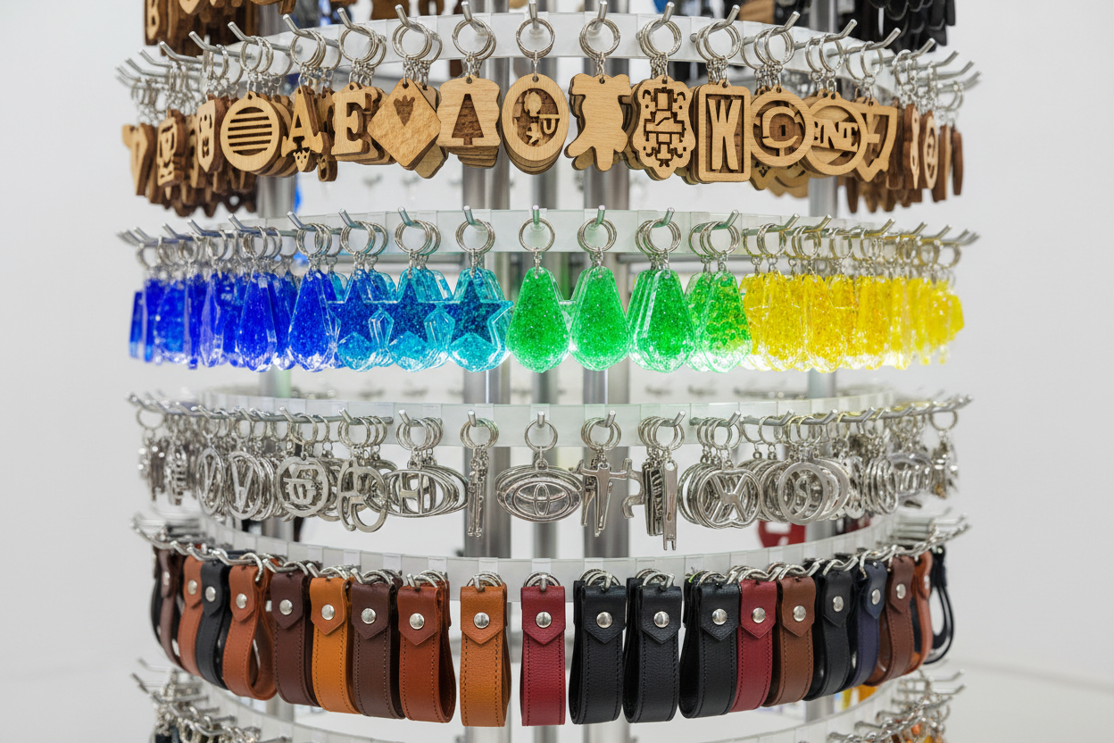 sorten wie Holz, Acryl, Edelstahl, leder